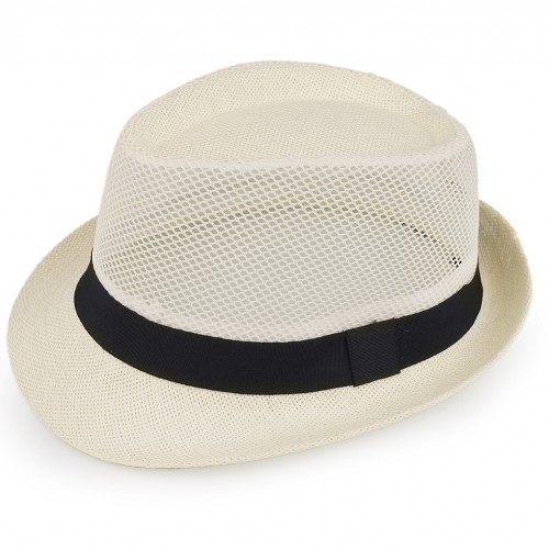 Letní klobouk / slamák unisex krémová světlá